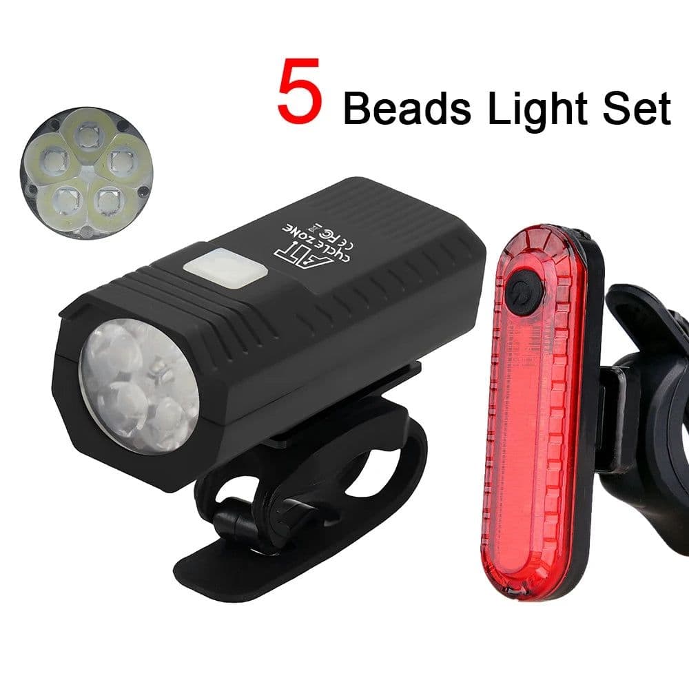 image-USB Rechargeable Bike Light Front Light Red Taillight Easy to Install 3 Modes Bicycle Accessories for the Bicycle