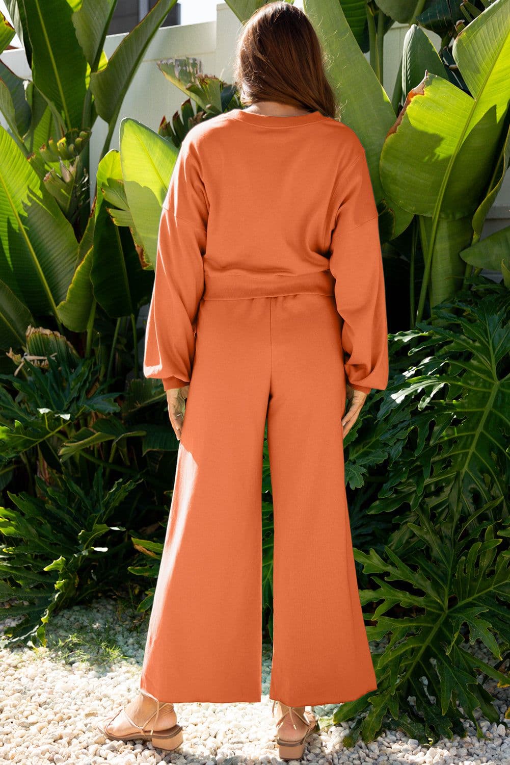 image-Flamingo Crop Pullover Wide Leg Pants Set - 2 Piece