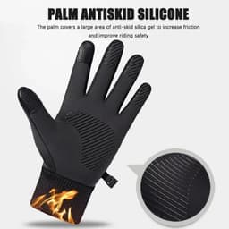 image-Men Winter Gloves Thermal Waterproof Cycling Motorcycle Gloves Full Finger TouchScreen Outdoor Running Skiing Gloves Non-slip