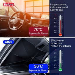 image-Foldable Car Windshield Sunshade Umbrella, Keep Vehicle Cool, Block UV Rays Protect Car Interior, Easy To Store And Use Heat Reduction, UV Protection, Easy Install - Universal Fit, Durable Material