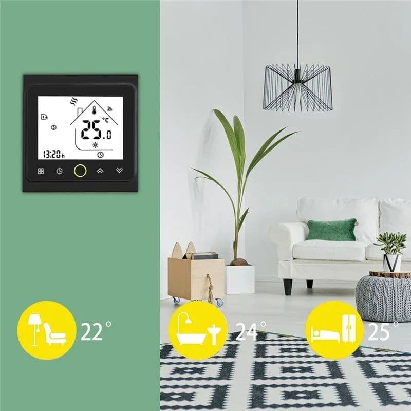 image-MOES WiFi Water/Electric Floor Heating Thermostat Gas Boiler Temperature Controller Smart Alexa tuya Google Voice zigbee Control