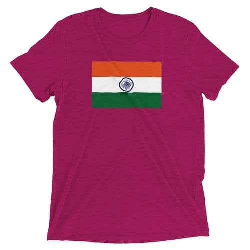 image-Drapeau de l'Inde - T-shirt unisexe triblend-ras du cou