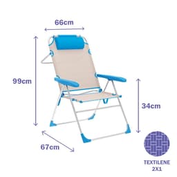 image-Folding Chair Marbueno Blue Beige 67 x 99 x 66 cm
