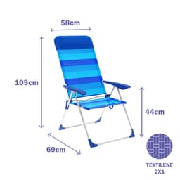 image-Folding Chair Marbueno Stripes Blue 69 x 109 x 58 cm