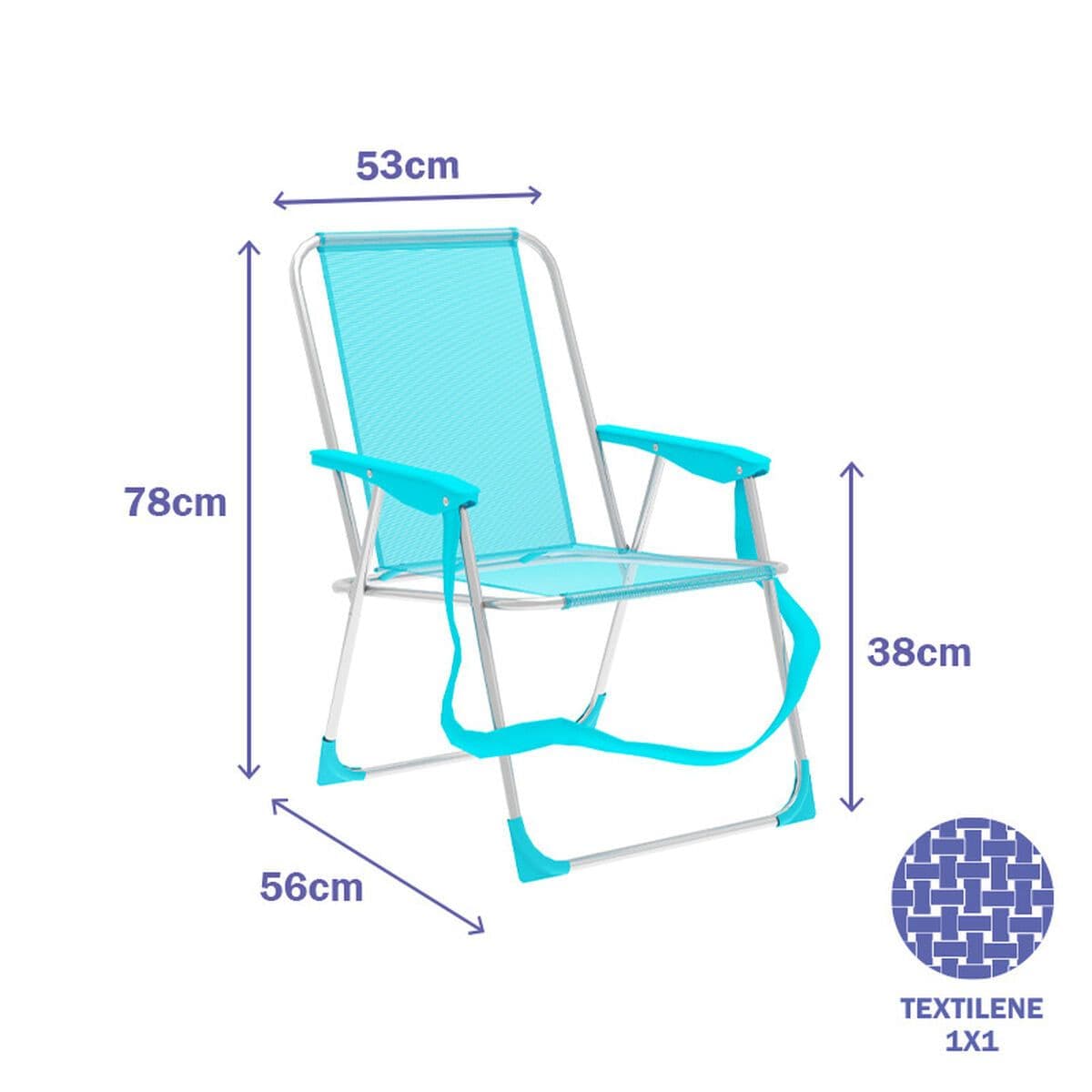 image-Folding Chair Marbueno Aquamarine 53 x 78 x 56 cm