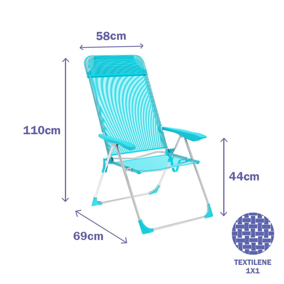 image-Folding Chair Marbueno Aquamarine 69 x 110 x 58 cm