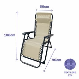 image-Folding Chair Marbueno Beige 90 x 108 x 66 cm