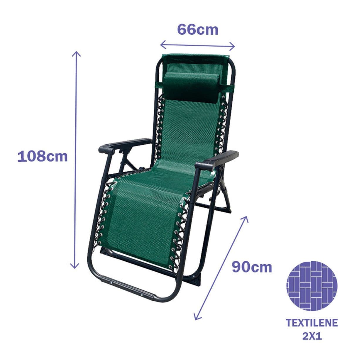 image-Folding Chair Marbueno Green 90 x 108 x 66 cm