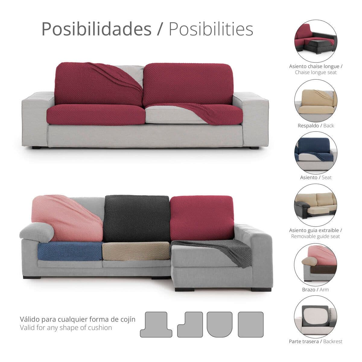 image-Cushion cover Eysa THOR Beige 85 x 15 x 100 cm Sofa