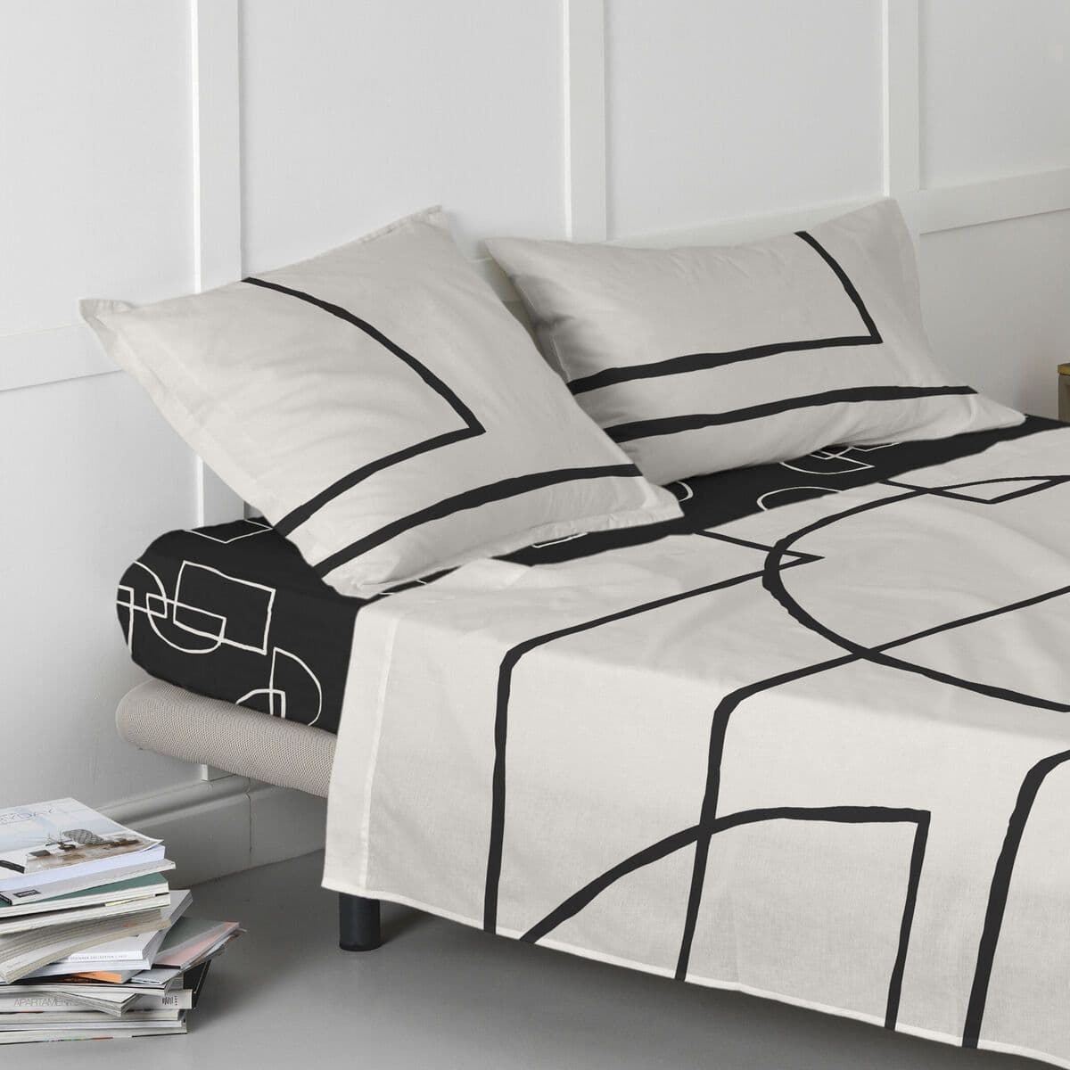 image-Fitted sheet HappyFriday BLANC Multicolour 180 x 200 x 32 cm