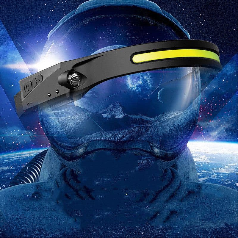 image-COB LED Induction Riding Headlamp Flashlight USB Rechargeable Waterproof Camping Headlight With All Perspectives Hunting Light