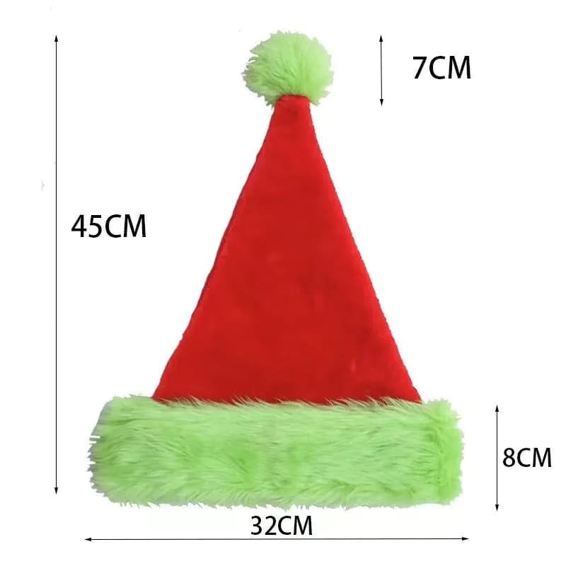 image-Plush Santa Hats Velvet Christmas Hat Thicken Plush Xmas Holiday Hat With Lined New Year Festive Party