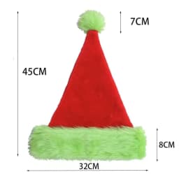 image-Plush Santa Hats Velvet Christmas Hat Thicken Plush Xmas Holiday Hat With Lined New Year Festive Party