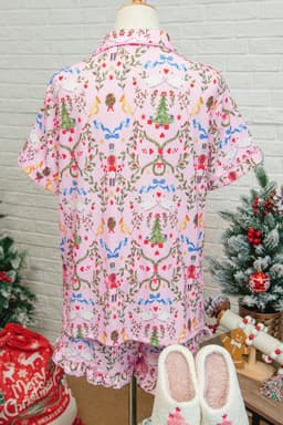 image-Pink Nutcracker Doll Christmas Pajama Set
