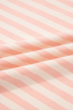 image-Pink Stripe Contrast Neck Loose Tee and Drawstring Shorts Set