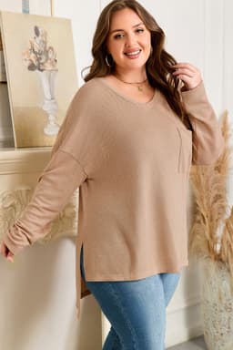 image-Parchment Plus Size Drop Shoulder Knit Tunic Top