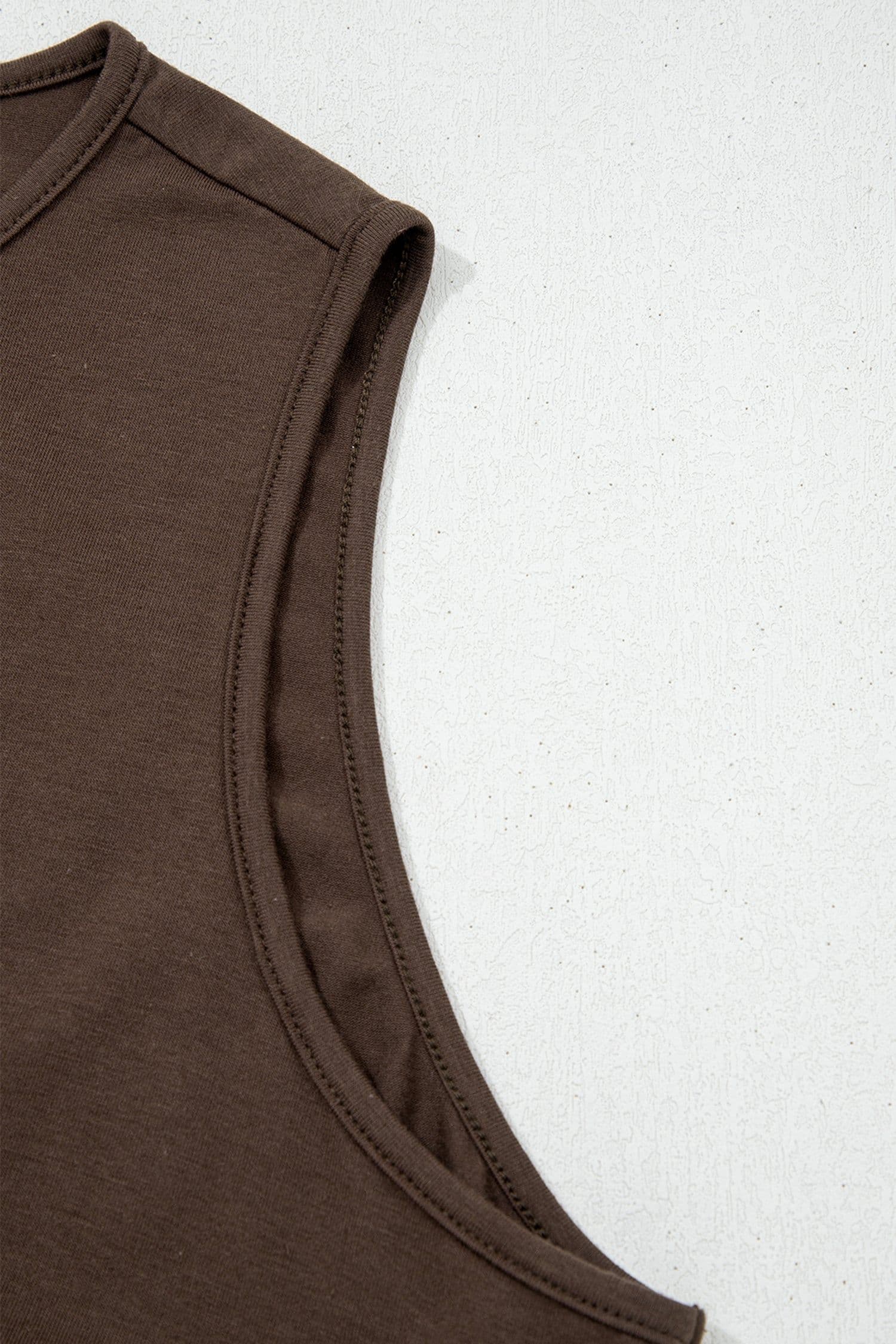 image-Coffee Plus Size Solid Color Bow Tie Peplum Tank Top