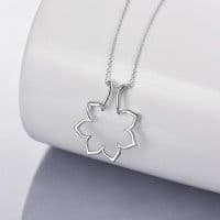 image-Sterling Silver Ring Holder Keeper Flower Pendant Necklace for Women