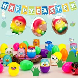 image-18 Sets Prefilled Easter Eggs with Mini Squishy Toys