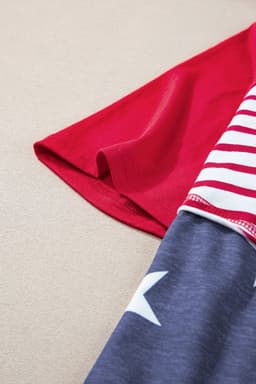 image-Fiery Red Stars and Stripes Drawstring Hooded T-Shirt