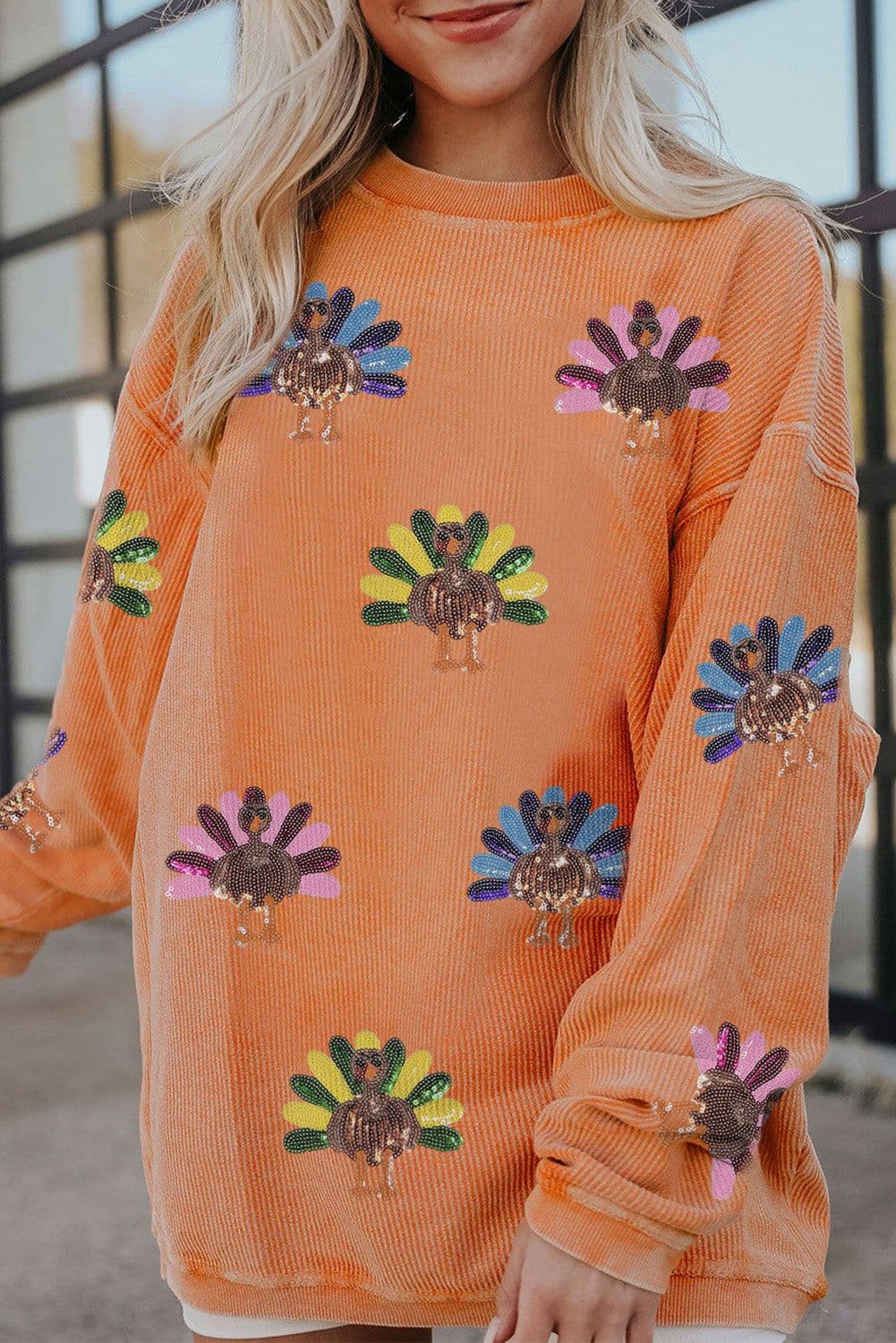 image-Apricot Turkey Graphic Baggy Sweatshirt