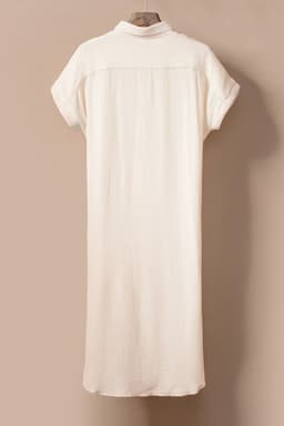 image-Apricot Crinkled Buttons Maxi Beach Dress with Slits