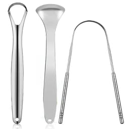 image-Premium 1pcs/3pcs Metal Tongue Scraper Cleaner for Adults & Kids, Portable Stainless Steel Tongue Scrapers Brushes for Removing