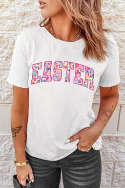 image-White Leopard Easter Letter Graphic Tee