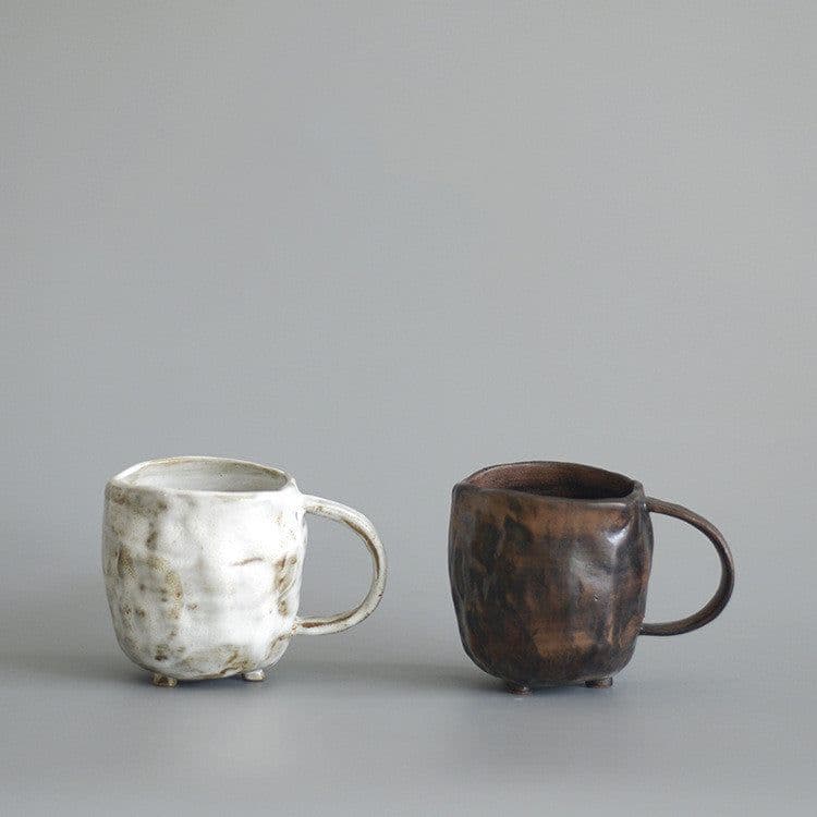 image-Handmade Stoneware Mug Creative Milk Cup Water Cup Retro Ceramic Cup With Coffee Cup