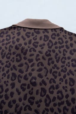 image-Brown V Neck Collar Leopard Printed 2pcs Short Set