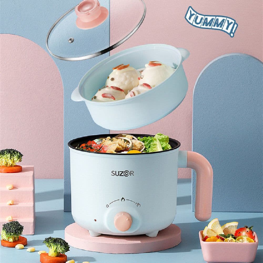 image-Mini Electric Cooker - 1.8L Portable Pot for Dorms & Small Homes