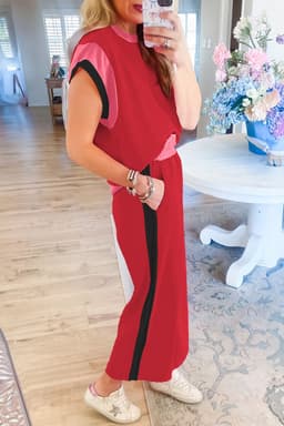 image-Valerian Color Block Two-Piece Set
