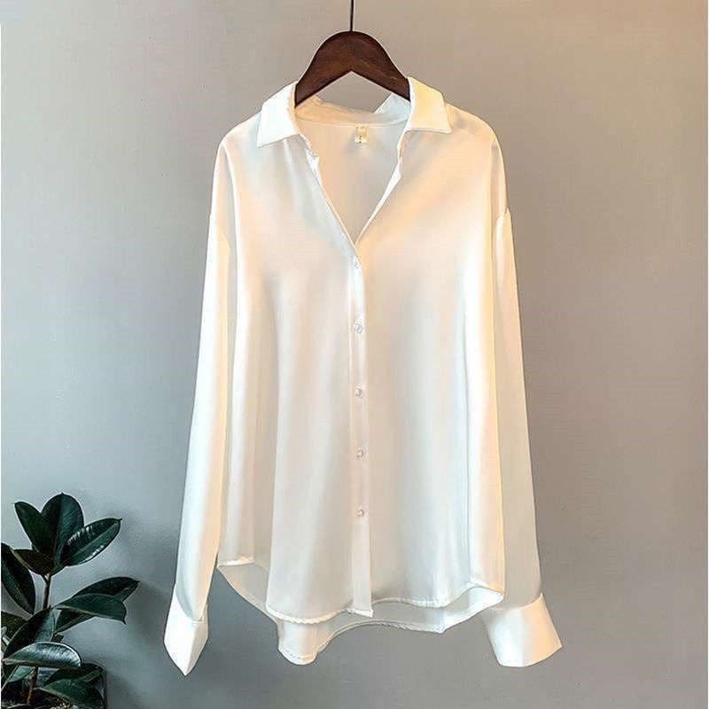 image-Women's Long-sleeved Satin Shirt