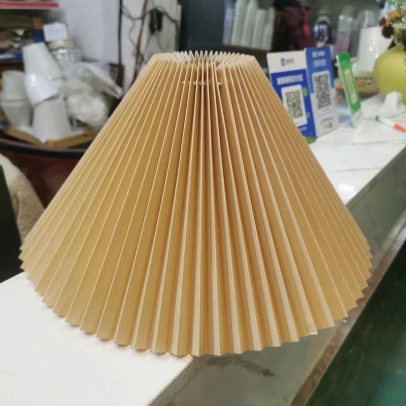 image-Pleated KD table lamp lampshade E27 Korea ins wall lamp lampshade modern minimalist DIY Nordic washable lampshade