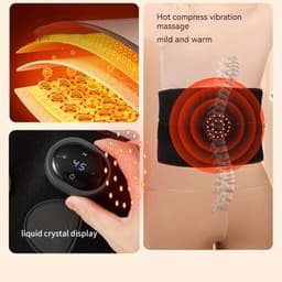 image-Portable USB-Rechargeable Waist & Ab Trainer with Hot Compress(Black)