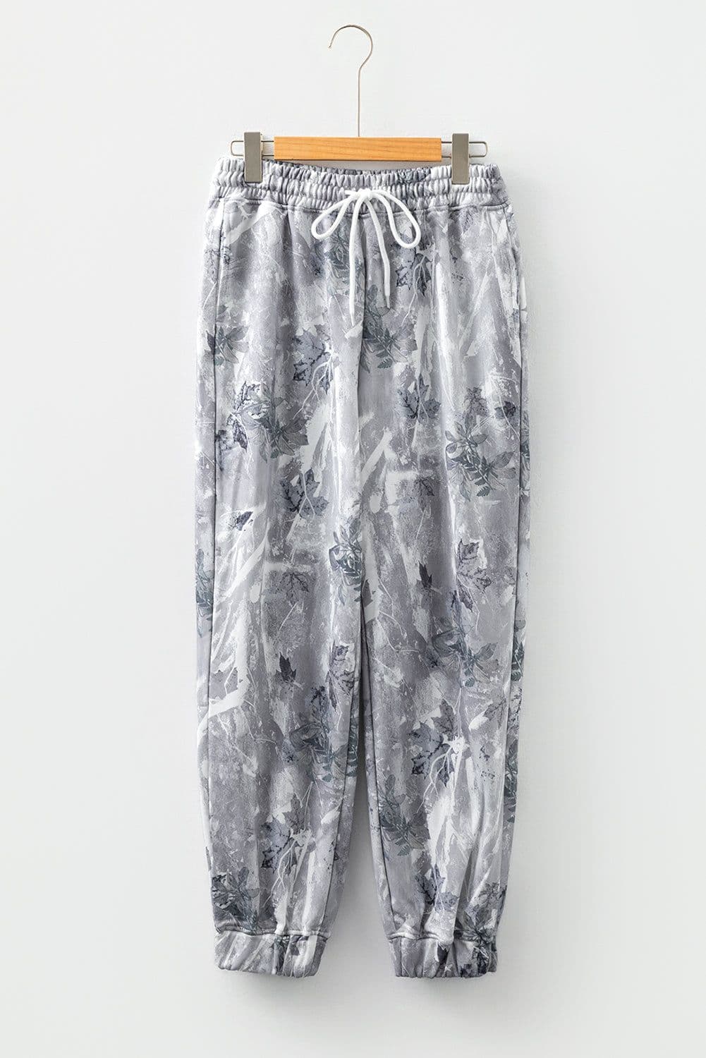 image-Gray Camo Jogger Pants Drawstring Elastic Waist