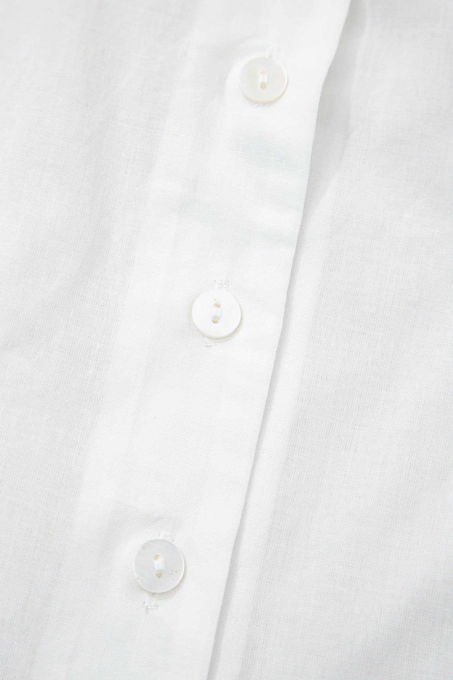image-White Flower Eyelet Embroidered Patchwork Sheer Shirt