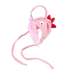 image-New Head Wearing Feather Funny Cat Stick Funny Cat Toy Stick Gray Big Eye Pet Toys Pet Products