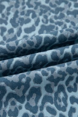 image-Sky Blue Leopard Frayed Wide Leg Jeans