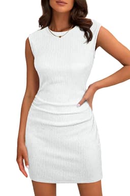 image-Spinach Green Ruched Bodycon Tank Dress
