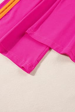 image-Strawberry Pink Color Block Two-Piece Set