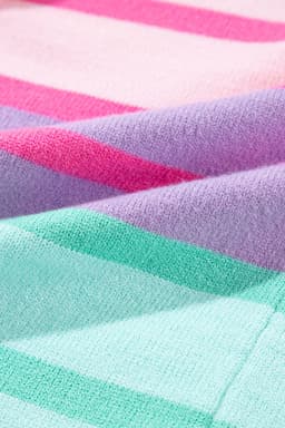 image-Multicolour Gradient Striped Ribbed Edge Loose Sweater
