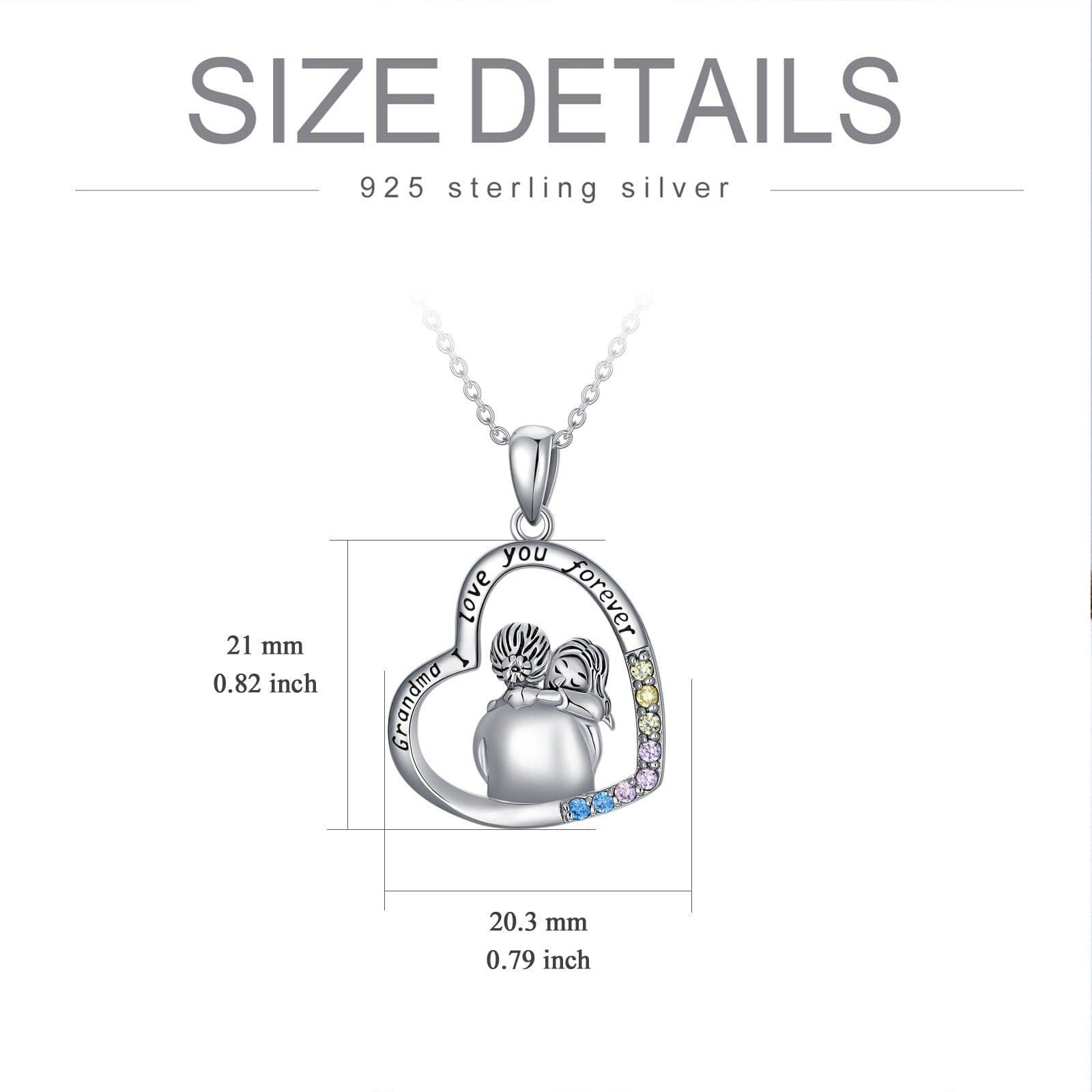 image-White Gold Plated Cubic Zirconia Granny Necklace In Sterling Silver