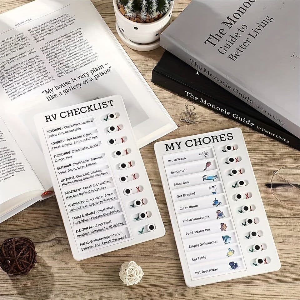 image-Self-discipline Punch Card Students' Develop Good Habits Planner Old Man My Chores Memo Message Inspection Table Can Replace Daily Life, Good Habits Develop Daily Learning Task Planning