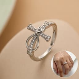 image-Copper Ring Geometry White K - Women's Adjustable Fashion Cross (55 characters)