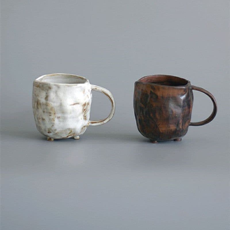 image-Stoneware Cup Trend Japanese Ceramic Cup Retro Water Cup Simple