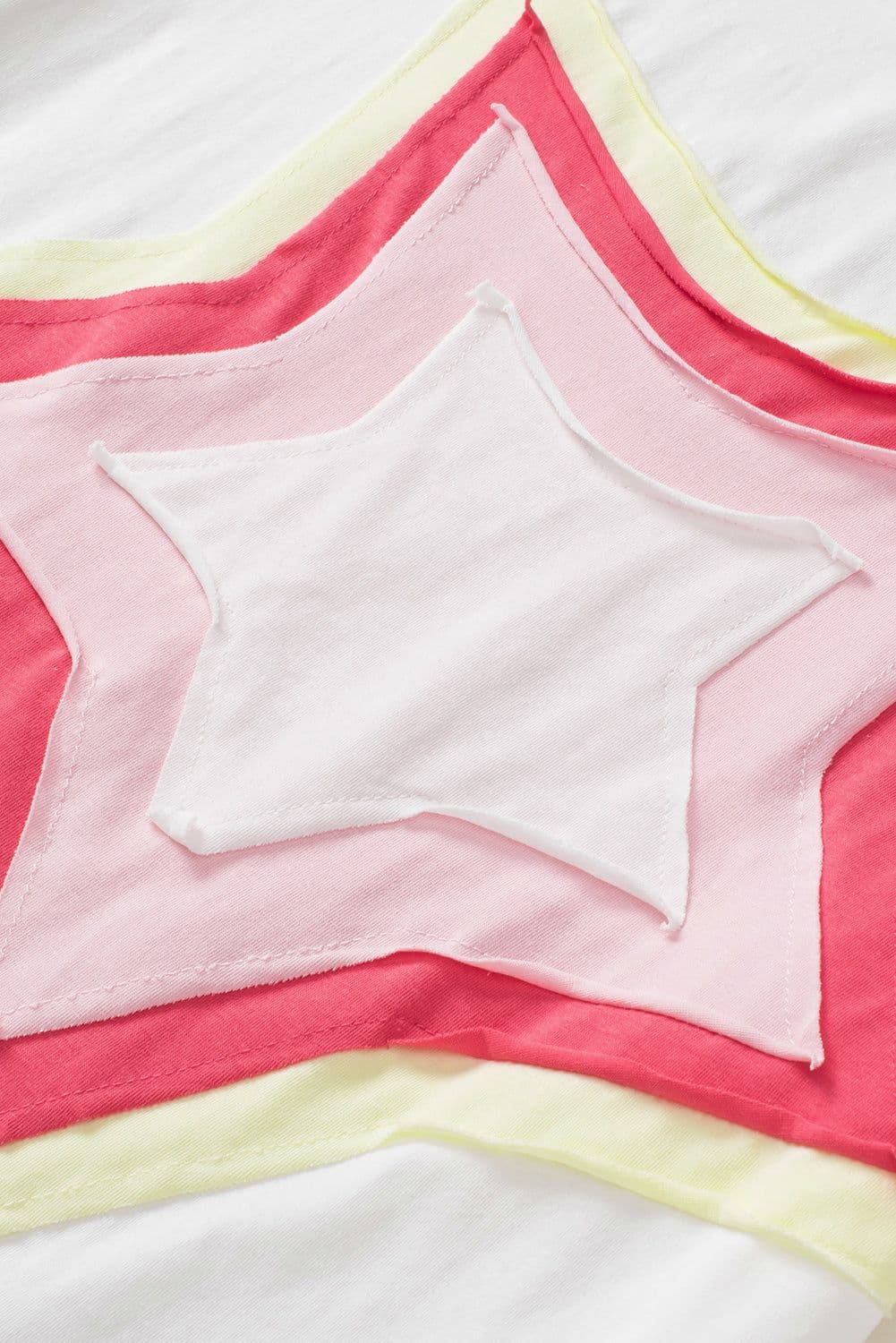 image-Moonlight Jade Colorblock Star Patched Half Sleeve Tee