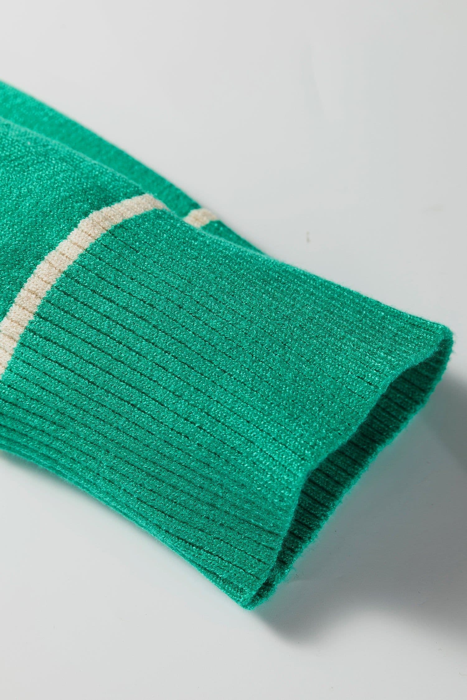 image-Sea Green Contrast Detail Drop Shoulder Baggy Sweater