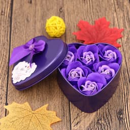image-Soap Flower Gift Box Valentine's Day Gift Mother's Day Creative Gifts Bear Flower Rose Heart Shaped Tin Box