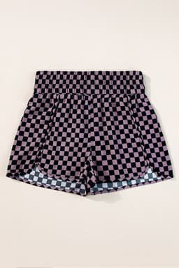 image-Multicolor Geometric High Waisted Athletic Shorts